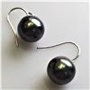 Image 1 : SILVER TAHITIAN PEARL (10-11MM) HANGING EARRINGS