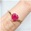 Image 2 : 10K YELLOW GOLD RUBY(0.95CT) INTENSE RED HEART