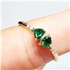 Image 1 : 10K YELLOW GOLD GENUINE EMERALD(0.23CT) DIAMOND