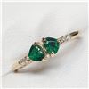 Image 3 : 10K YELLOW GOLD GENUINE EMERALD(0.23CT) DIAMOND