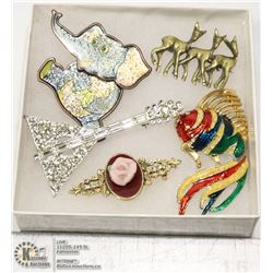 BOX OF ESTATE BROOCHES