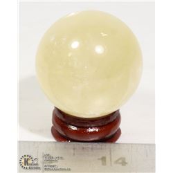 #273-CITRINE SPHERE BALL + STAND 38mm