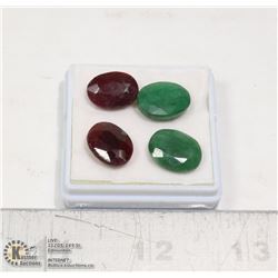 #323-RUBY/ EMERALD GEMSTONE 34.45ct