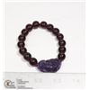 Image 1 : #284-PIXIU OBSIDIAN BEAD BRACELET 8"/ 12mm
