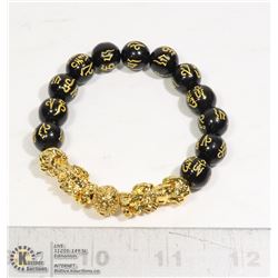 #305-FENG SHUI BLACK OBSIDIAN BEAD BRACELET