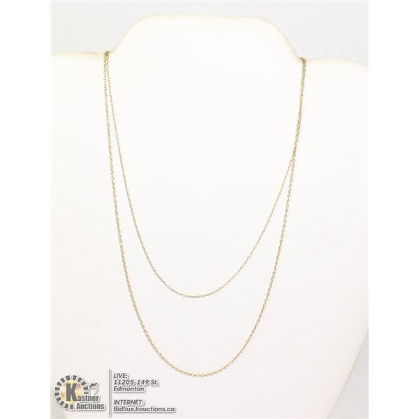#182-STIRLING SILVER NECKLACE .925/ 2 pcs 18"