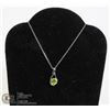 Image 1 : #169-GREEN PERIDOT PENDANT/ NECKLACE 18"