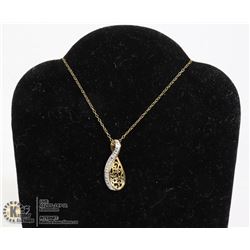 #189-DIAMOND ACCENT PENDANT/ NECKLACE 18"