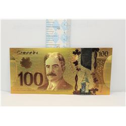 8)  COLORIZED 24k GOLD FOIL CANADIAN $100.00
