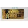 Image 2 : 8)  COLORIZED 24k GOLD FOIL CANADIAN $100.00