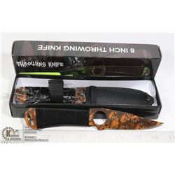 3 NEW 8" THROWING KNIVES WITH SHEATH