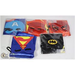 BUNDLE OF KIDS SIZE SUPERHERO MASKS AND CAPES
