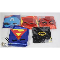 BUNDLE OF KIDS SIZE SUPERHERO MASKS AND CAPES