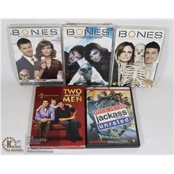COMPLETE SEASON 5,6&7 BONES, JACKASS & 2 1/2 MEN