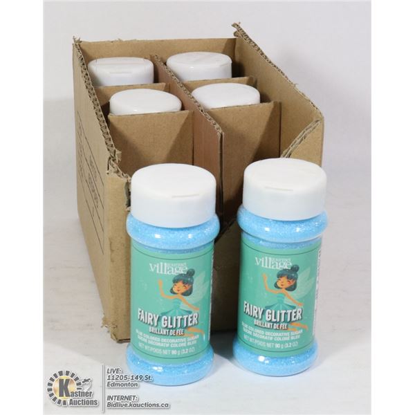 6 BOTTLES OF FAIRY SUGAR (BLUE COLORED DECORATIVE