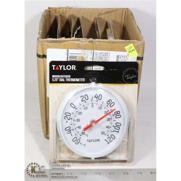 CASE OF TAYLOR INDOOR/ OUTDOOR DIAL THERMOMETER