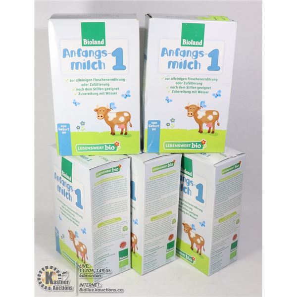 5 BOXES OF BIOLAND BABY FOOD MIX