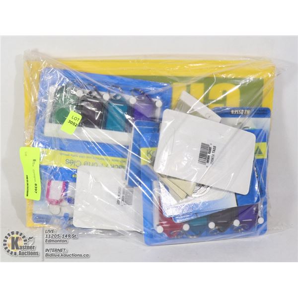 BAG OF ASSORTED KEY CHAINS FOR LABELING