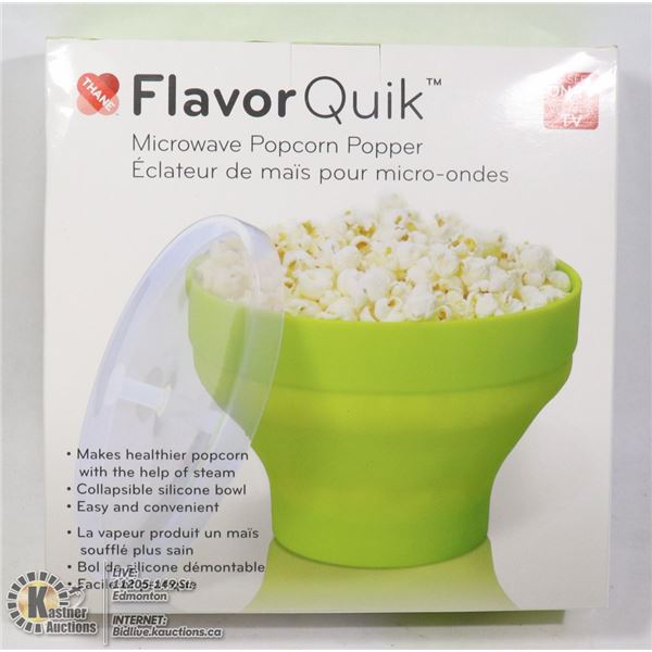 FOUR FLAVOR QUICK MICROWAVE POPCORN POPPER