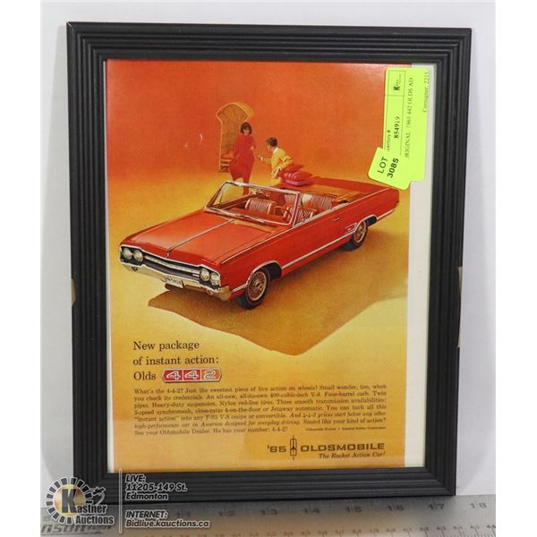 8 X 10 ORIGINAL  1965 442 OLDS AD
