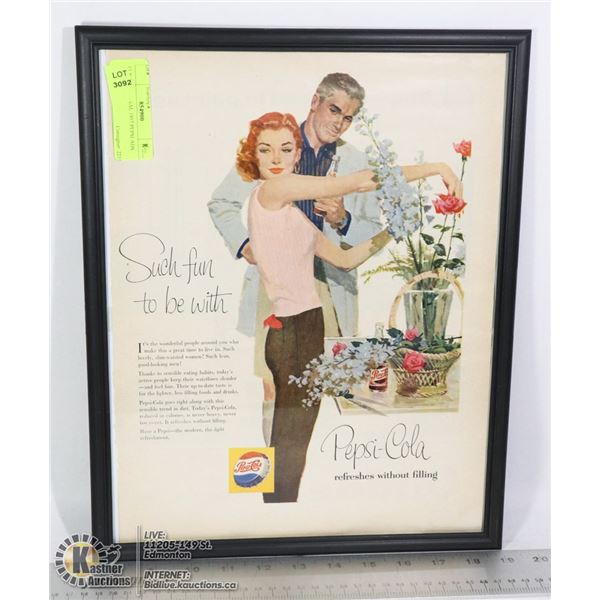 11 X 14 ORIGINAL 1957 PEPSI ADS COLLECTION