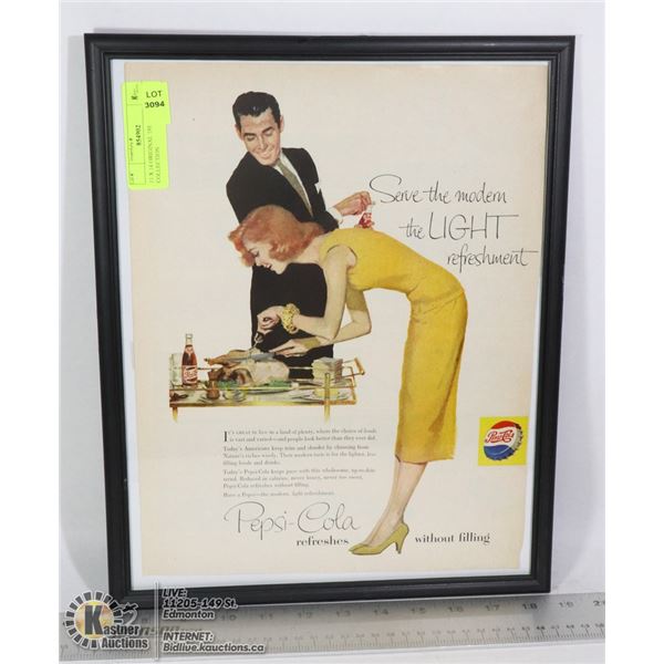 11 X 14 ORIGINAL 1957 PEPSI ADS COLLECTION