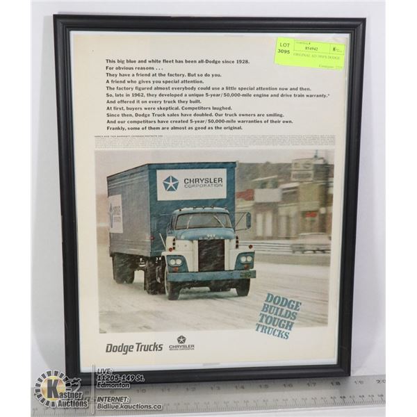 11 X 14 ORIGINAL AD 1950'S DODGE TRUCK