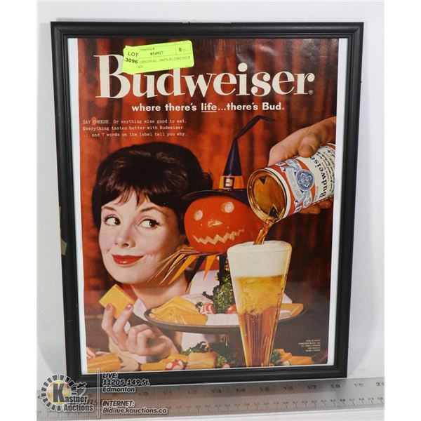 11 X 14 ORIGINAL 1960'S BUDWEISER BEER AD