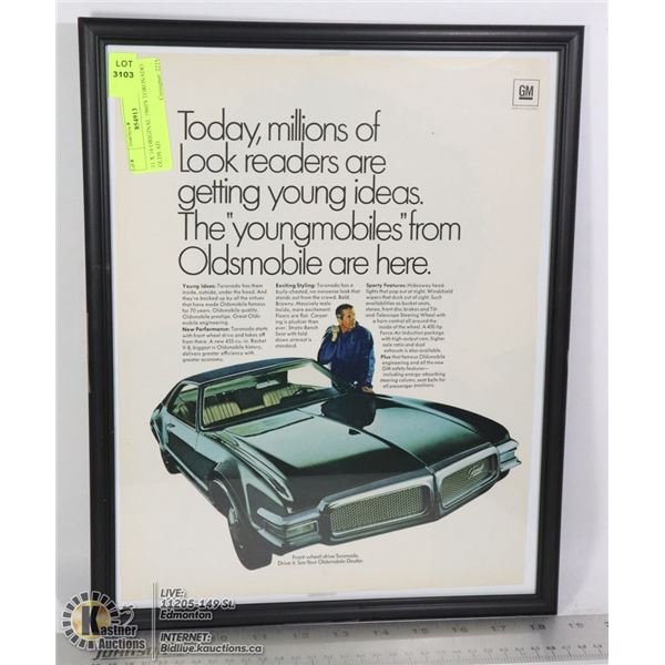 11 X 14 ORIGINAL 1960'S TORONADO OLDS AD