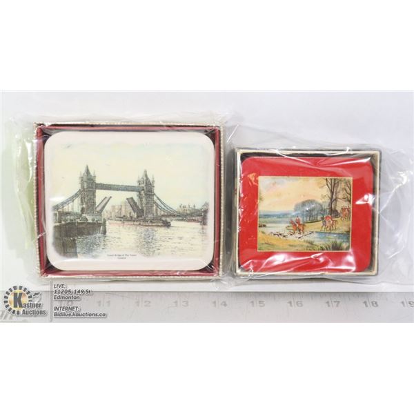 TWO SETS OF VINTAGE COASTER SETS