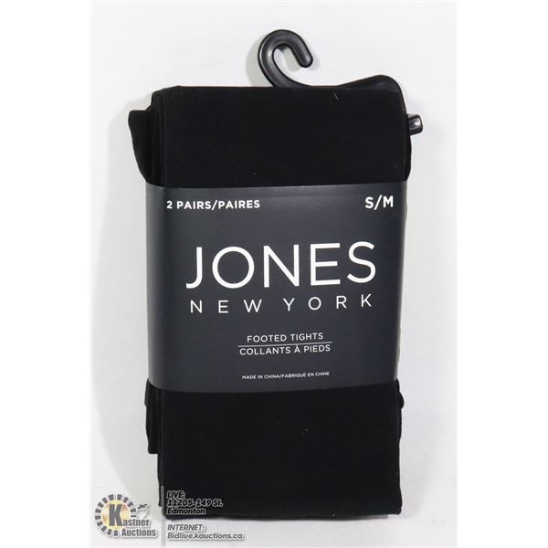 2 PAIRS OF JONES NEW YORK FOOTED TIGHTS (NEW)