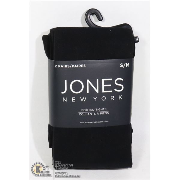 2 PAIRS OF JONES NEW YORK FOOTED TIGHTS (NEW)-
