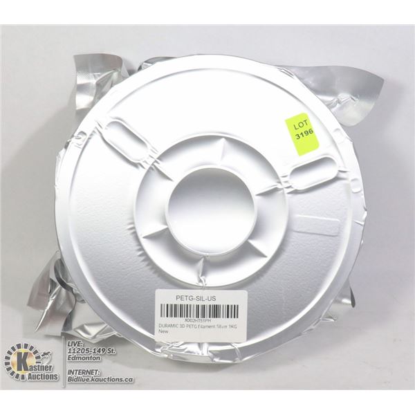 ROLL OF DURAMIC 3D PRINTER FILAMENT SILVER 1KG