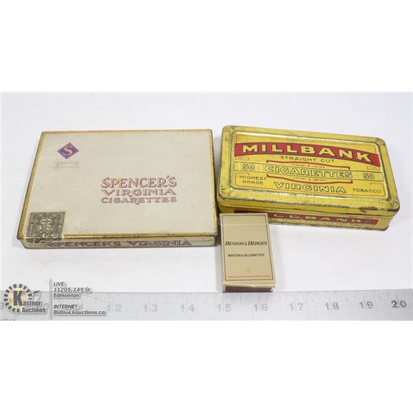 2 METAL CIGARETTE/ TOBACCO CASES (MILLBANK AND