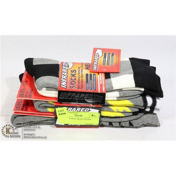 3PK MENS HEAT WAVE SOCKS