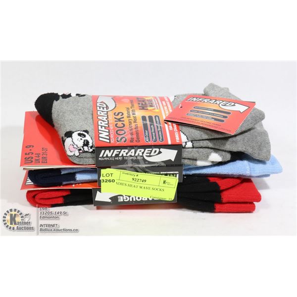 3PK LADIES HEAT WAVE SOCKS