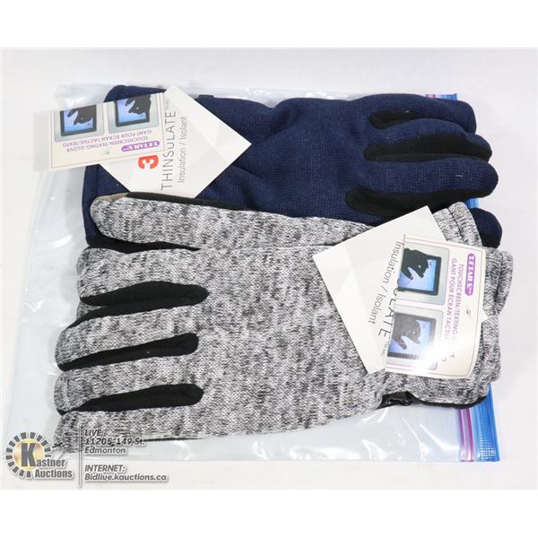2PK LADIES TEXT GLOVES LARGE