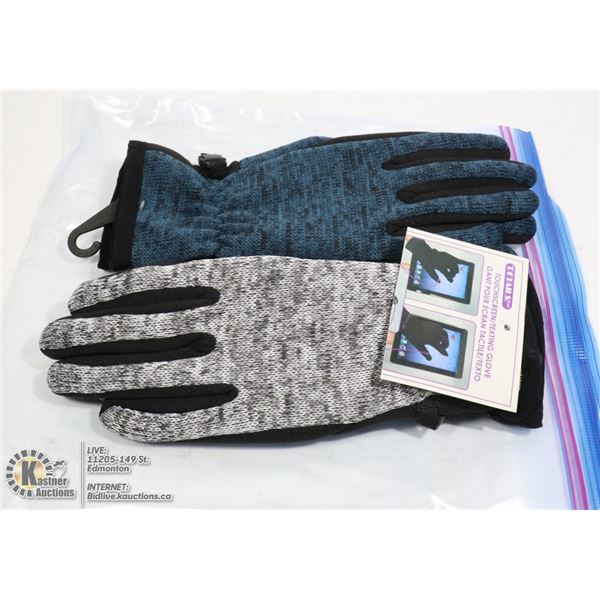 2PK LADIES TEXT GLOVES SMALL