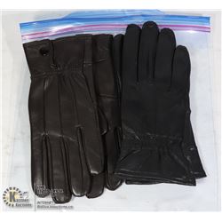 2PK LADIES LEATHER GLOVES SMALL