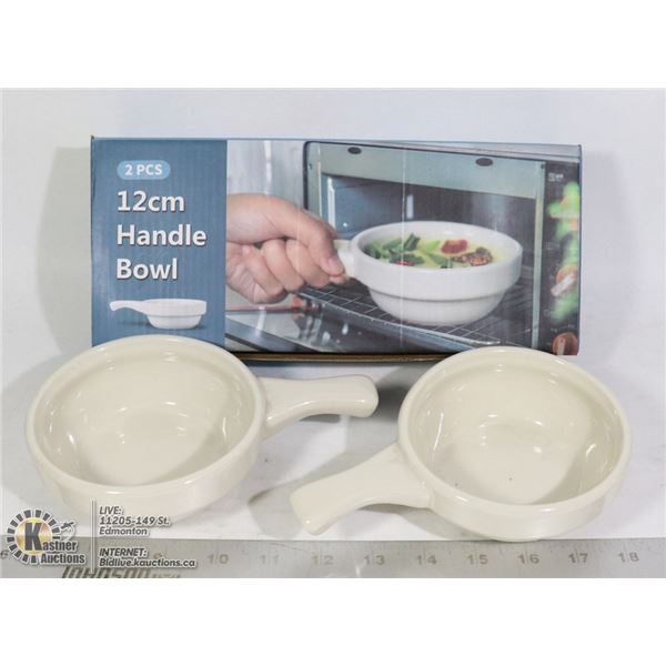 NEW 2PC 12CM HANDLE BOWL SET