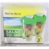 Image 1 : NEW SET OF TWO SALAD TO GO TRAVEL SALAD CONTAINERS