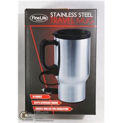NEW 14-OZ STAINLESS STEEL HEATED TRAVEL MUG