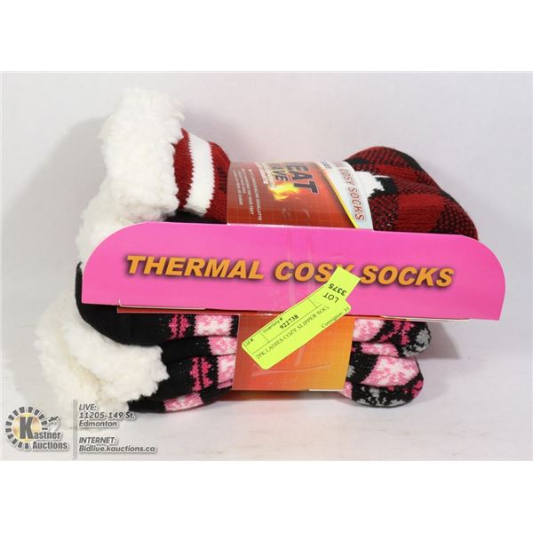 2PK LADIES COZY SLIPPER SOCKS