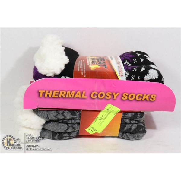 2PK LADIES COZY SLIPPER SOCKS