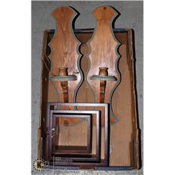 PAIR OF WOODEN WALL CANDLE HOLDER