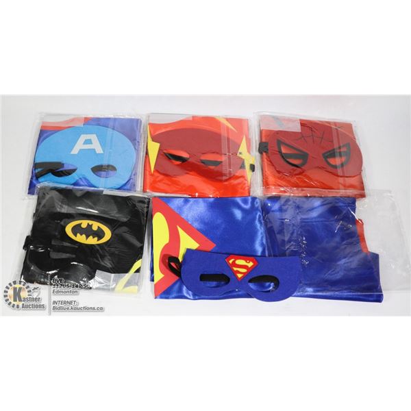 BUNDLE OF KIDS SIZE SUPERHERO MASKS AND CAPES