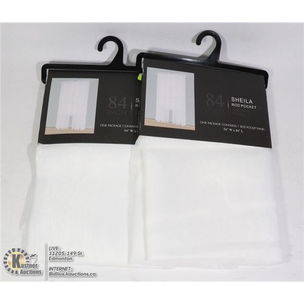 TWO 54"W X 84"L SHEILA ROD POCKET WINDOW PANEL