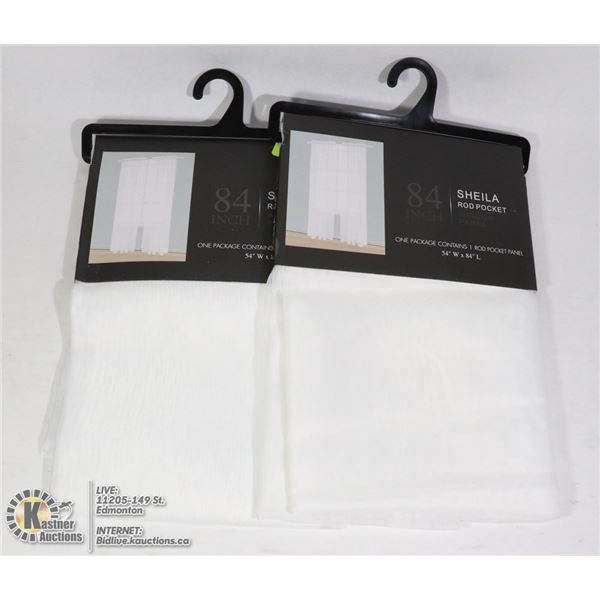 TWO 54"W X 84"L SHEILA ROD POCKET WINDOW PANEL