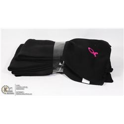 BUNDLE OF 6 PINK RIBBON SCARVES (BLACK)