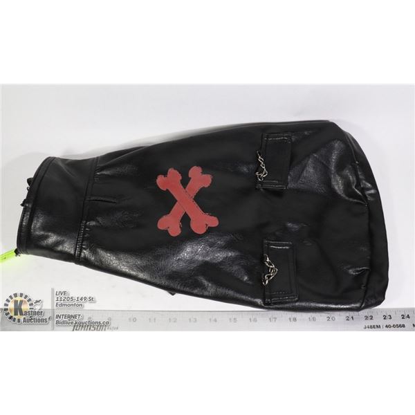 BLACK LEATHER LOOK PENN-PLAX DOG COAT